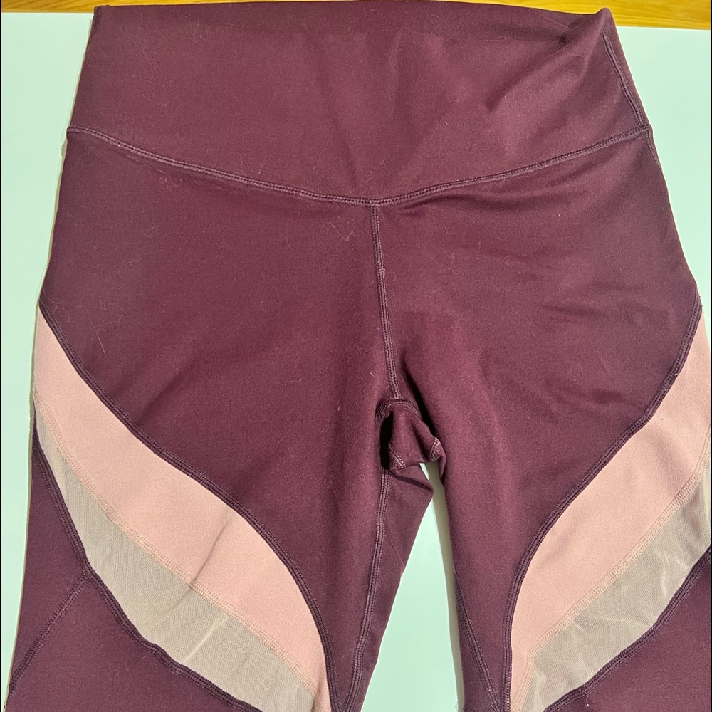 Fabletics medium leggings pink light pink and burgundy